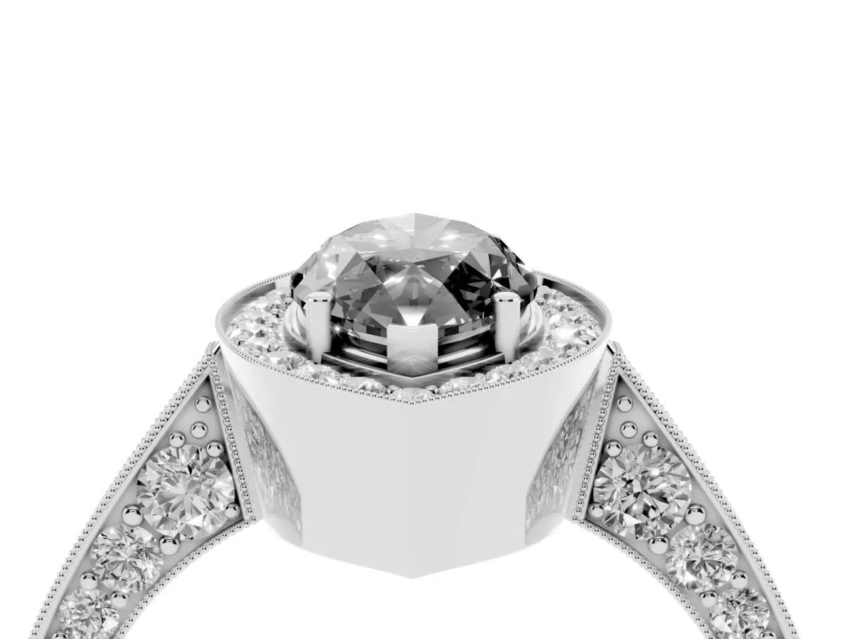 Fancy Black Marquise Cut Halo Diamond Engagement Ring with Split Shank Band and Four-Prong Setting Silver