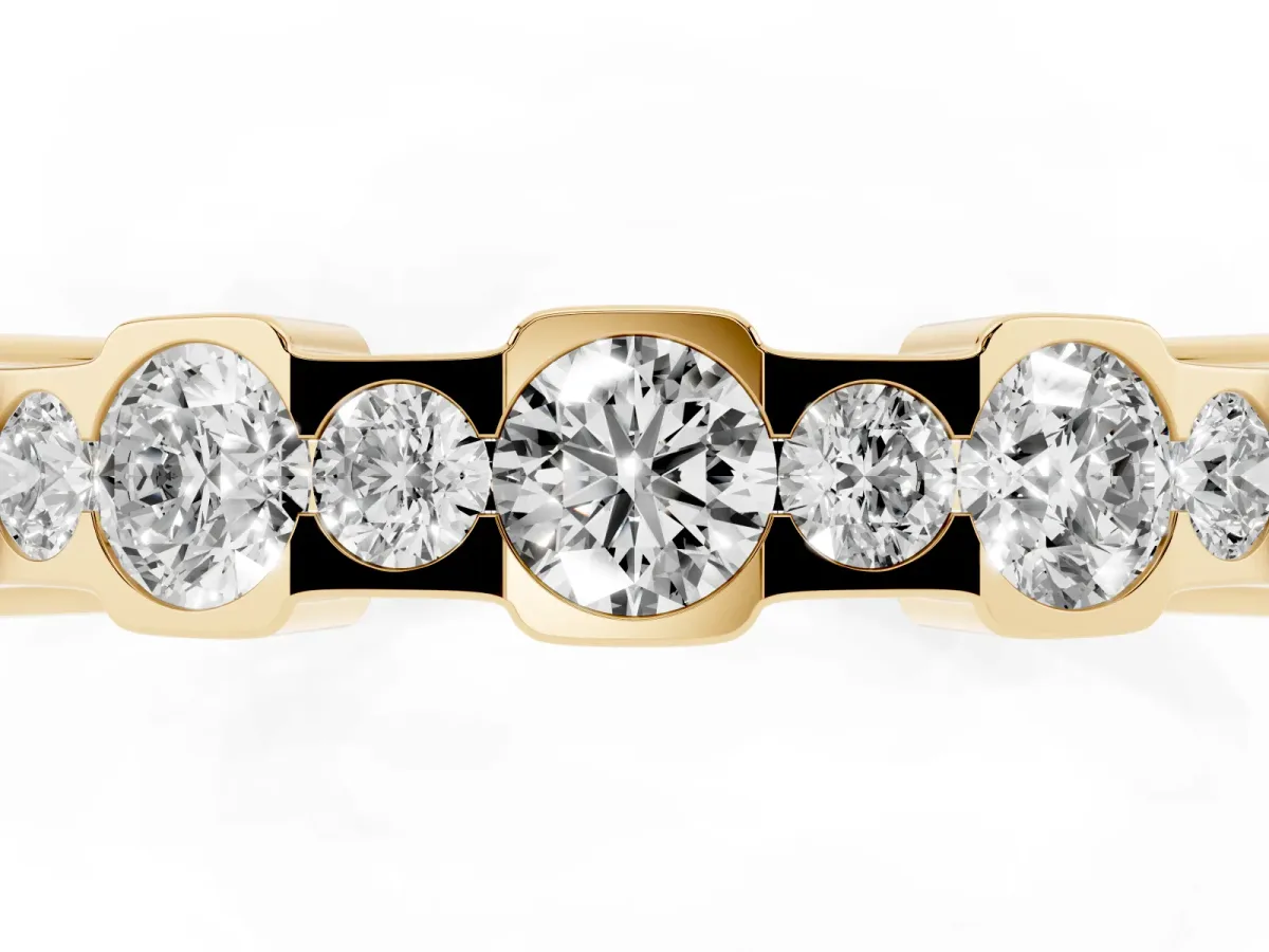 Round Diamond Promise Ring with Round Diamond Accents Yellow gold