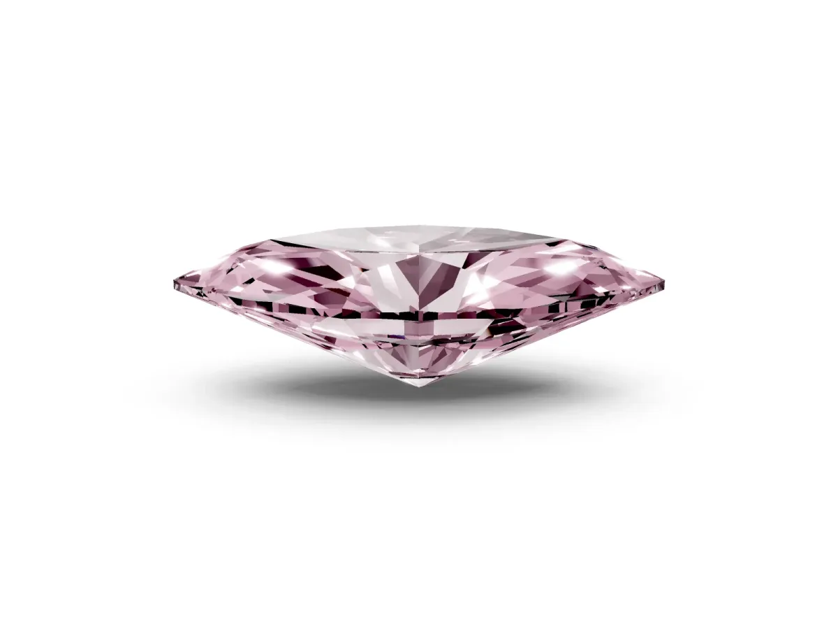 Fancy Pink Marquise Cut Cut Cathedral Pave Diamond Engagement Ring with Six-Prong Setting Yellow gold