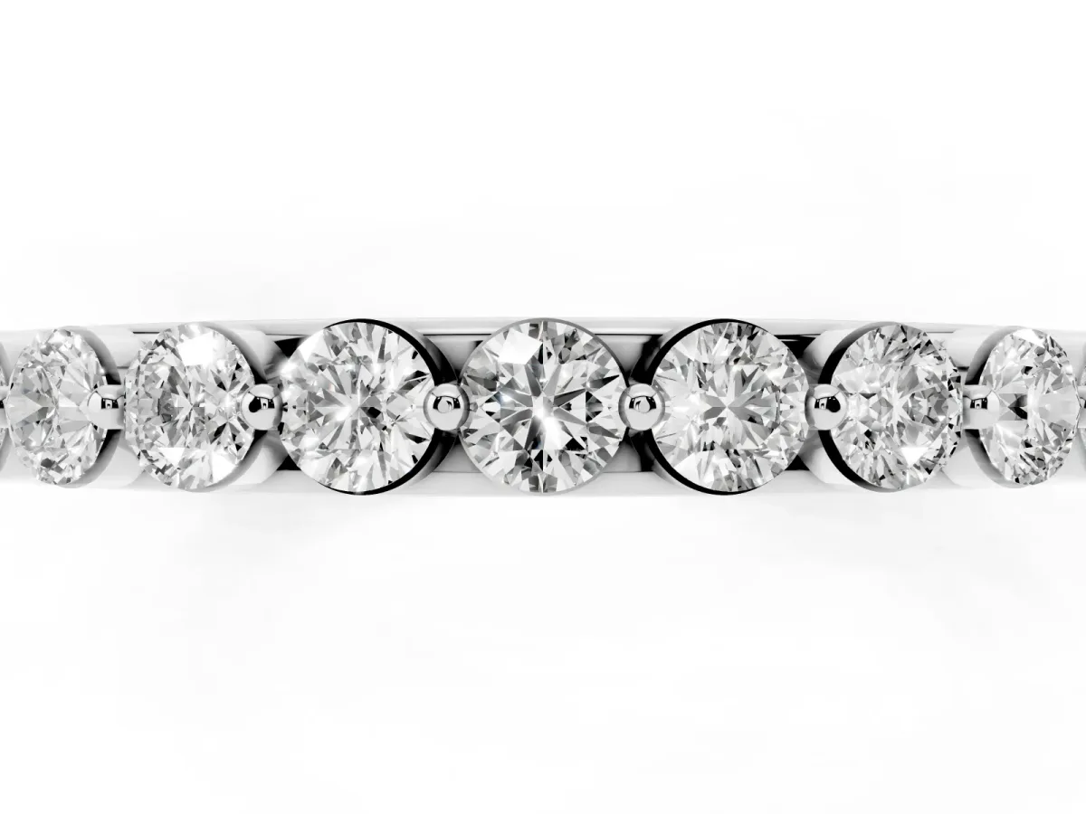 Round Diamond Channel Set Eternity Band White gold