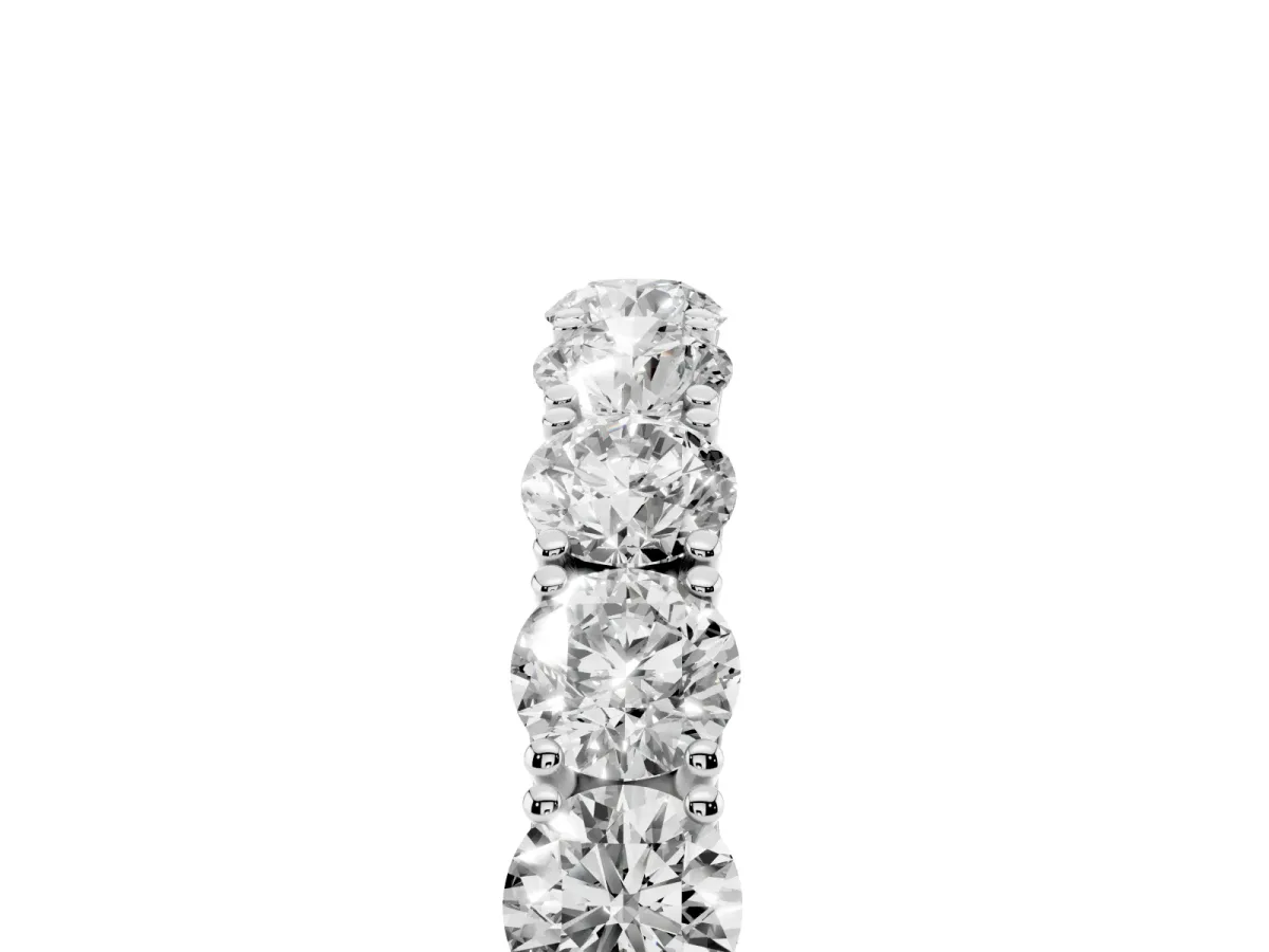 Round Diamond Eternity Band with Pavé Setting and Shared Prong Platinum