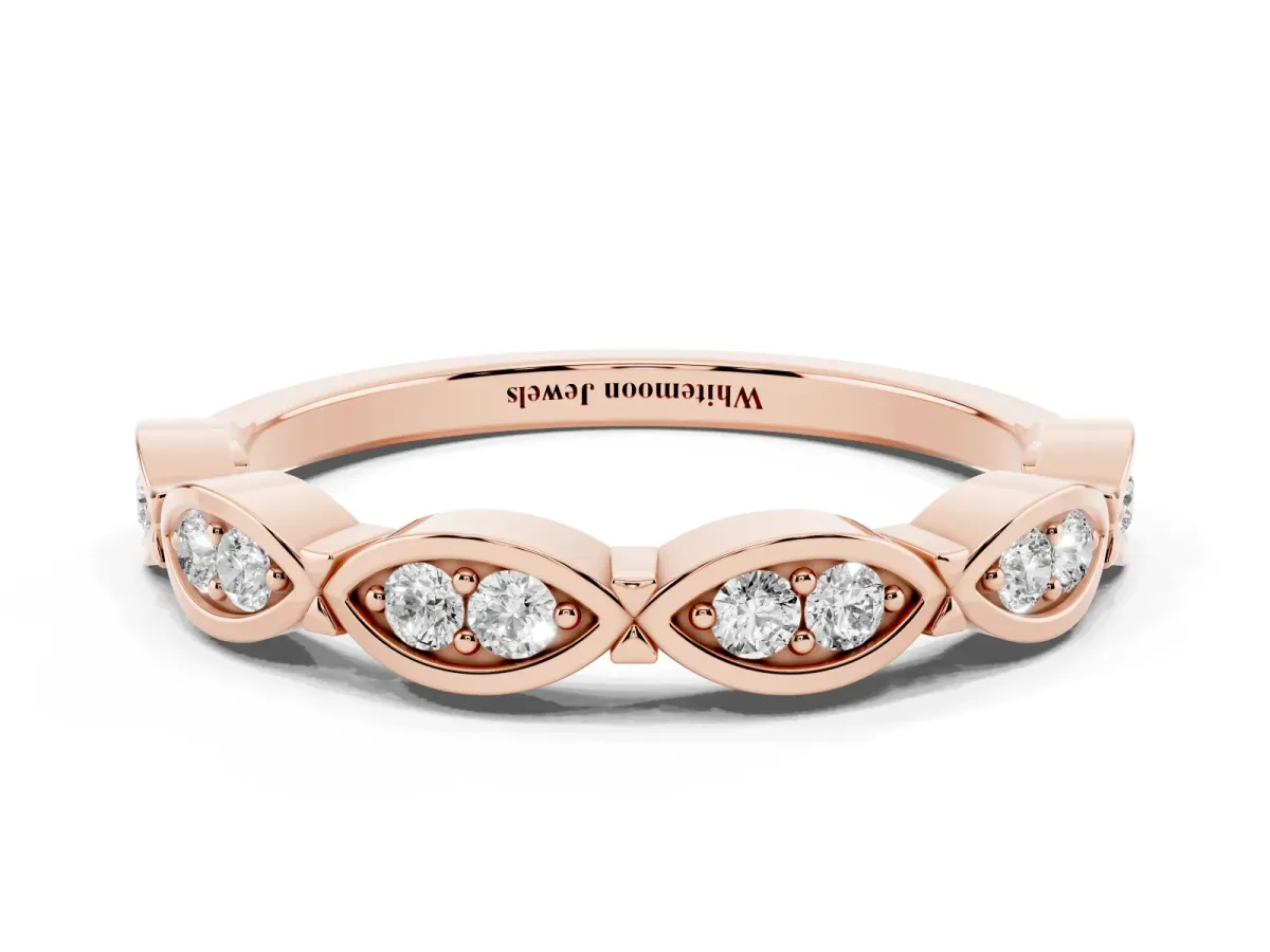 Marquise Diamond Bezel Set Eternity Band Rose gold