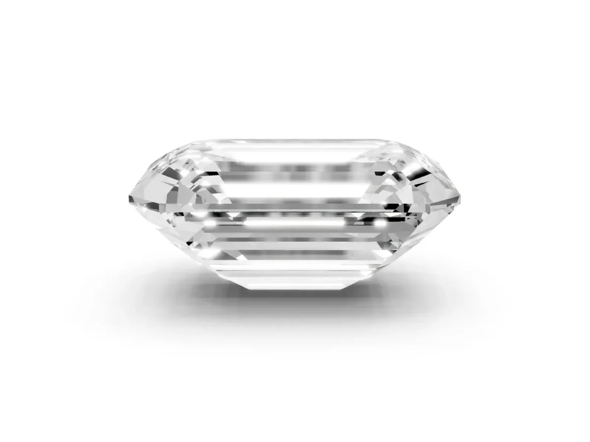 Emerald Cut Cut Pave Band Milgrain Solitaire Ring Platinum