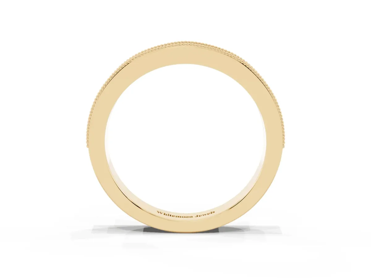 Round Diamond Milgrain Pavé Eternity Band Yellow gold