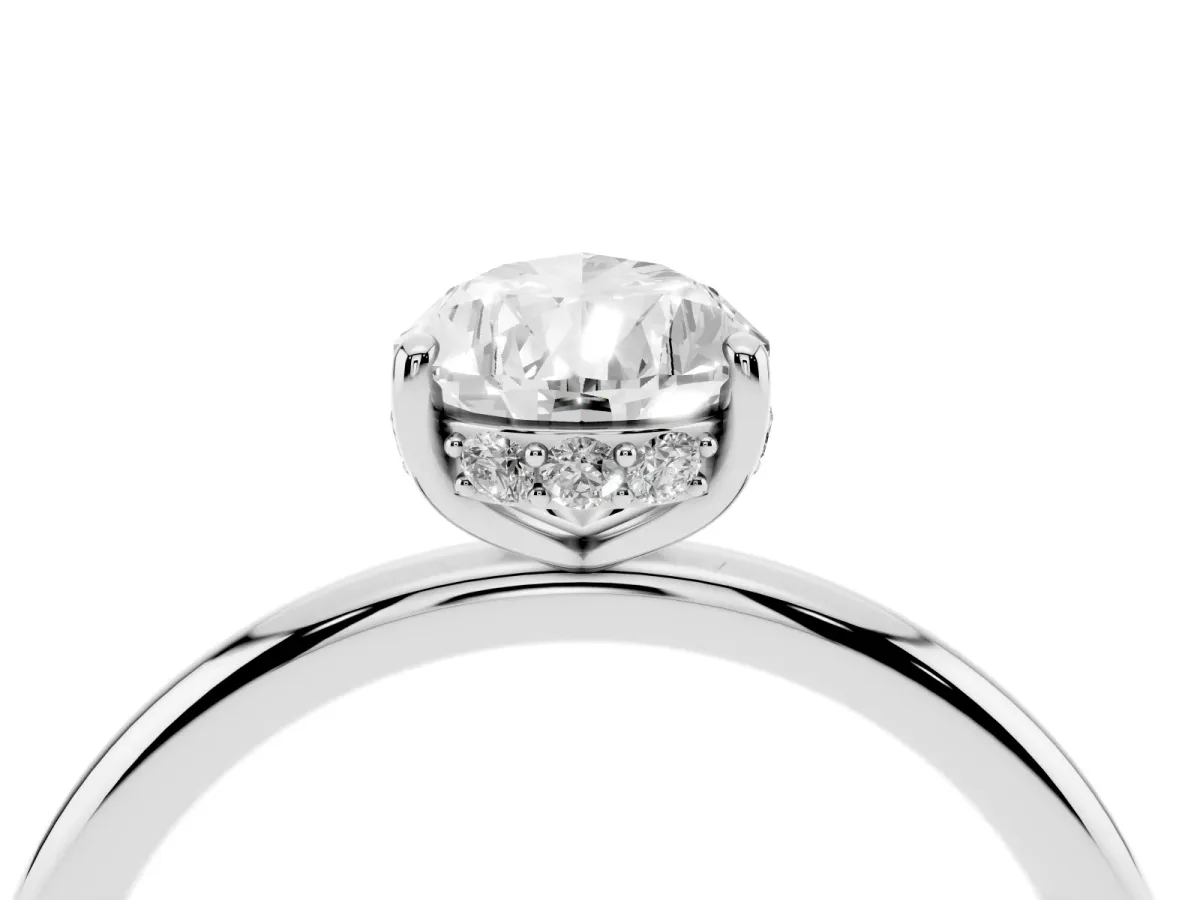 Pear Cut Solitaire Diamond Ring with a Classic Band and Four-Prong Setting Platinum