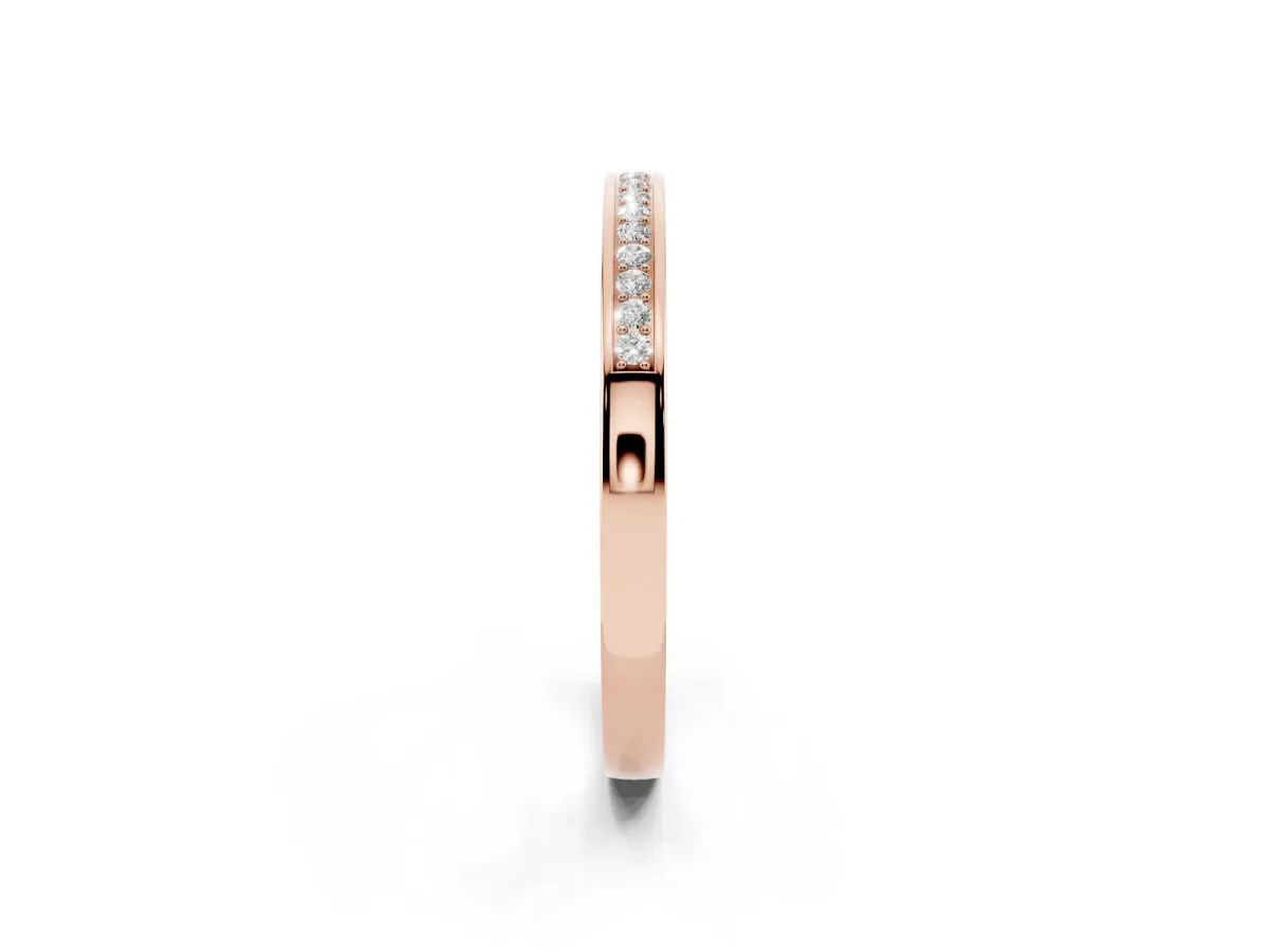 Round Diamond Half Eternity Pavé Band Rose gold