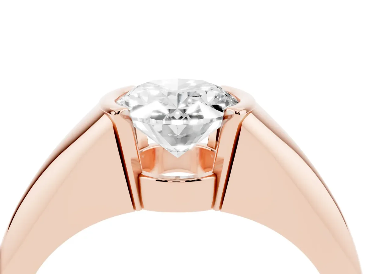 Oval Cut Solitaire Tension Set Diamond Ring Rose gold