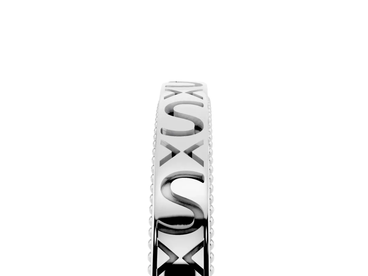 Vintage Engraved Milgrain Band Silver