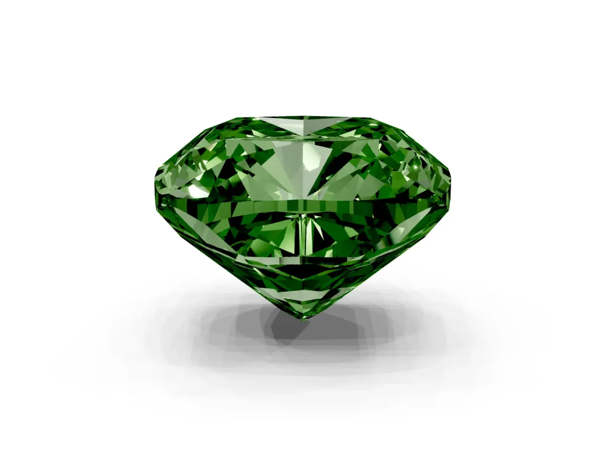 Fancy Green Cushion Cut Solitaire Engagement Ring with Cathedral Band and Four-Prong Setting Rose gold