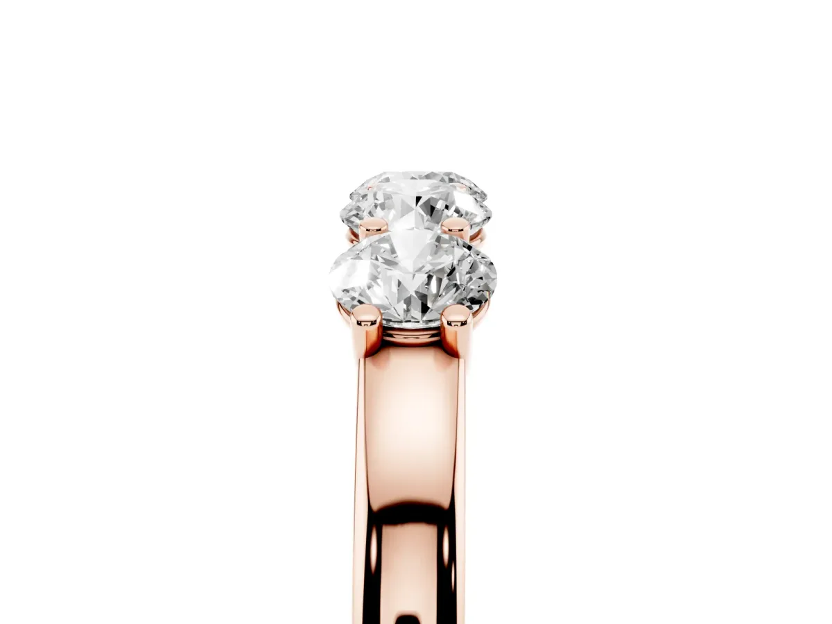 Four-Stone Round Diamond Prong-Set Band Rose gold