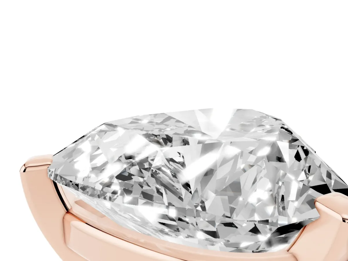 Heart Cut Diamond Solitaire Ring with Prong Setting and Classic Band Rose gold