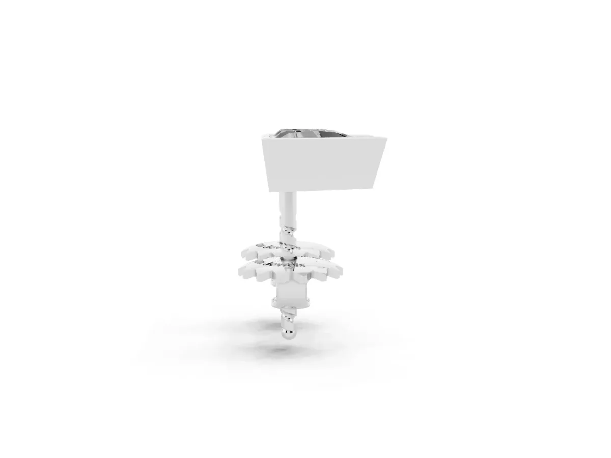 Trillion Diamond Bezel-Set Solitaire Stud Earrings Silver