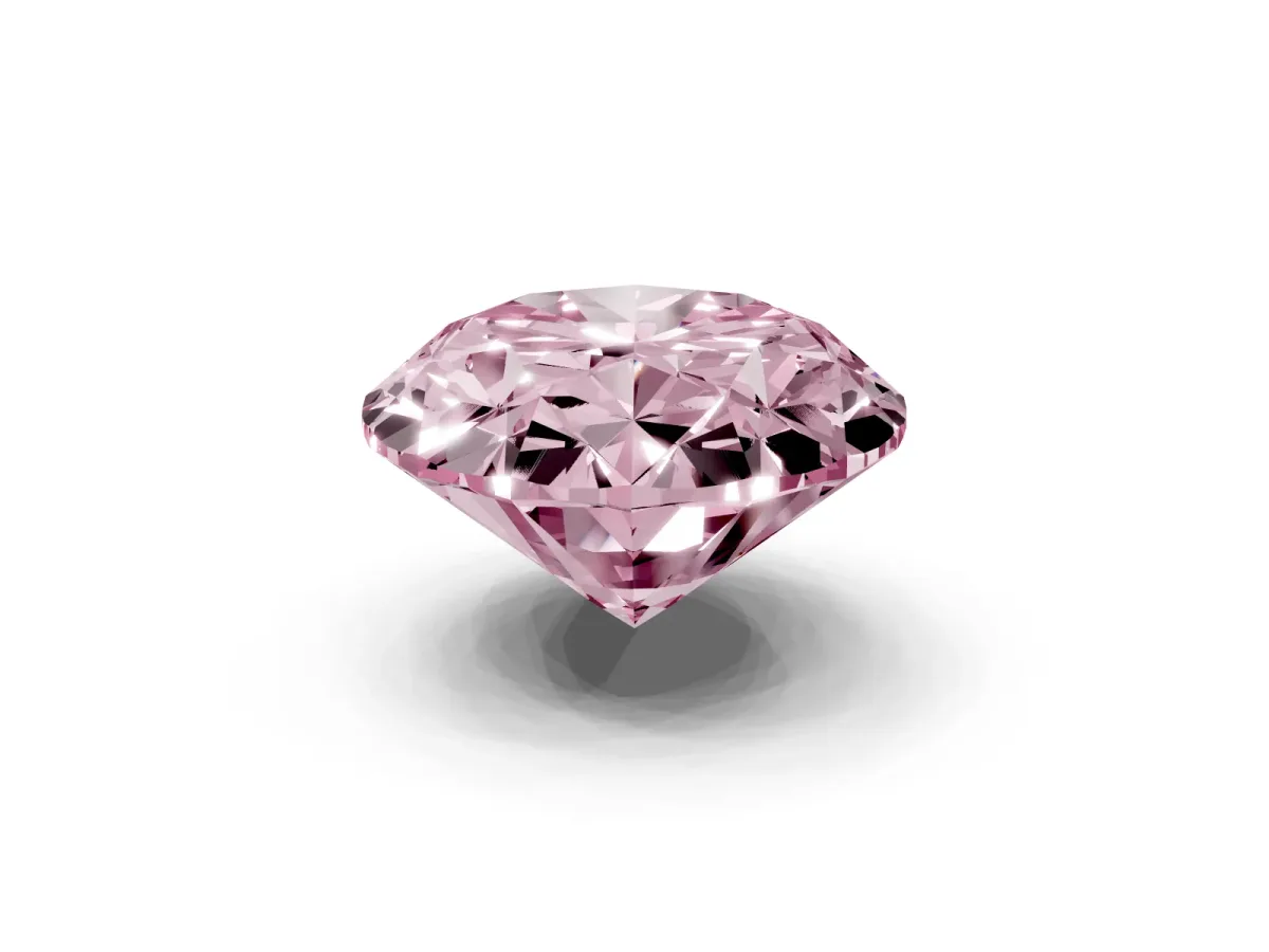Fancy Pink Oval Cut Diamond Solitaire Ring with Prong Setting and Pavé Band Rose gold