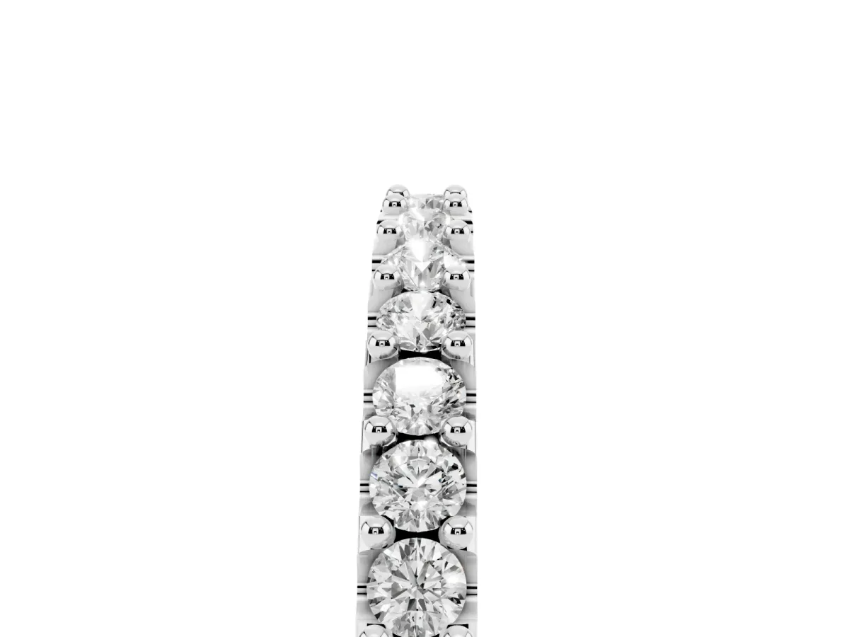 Round Diamond Pavé Set Half Eternity Band Silver
