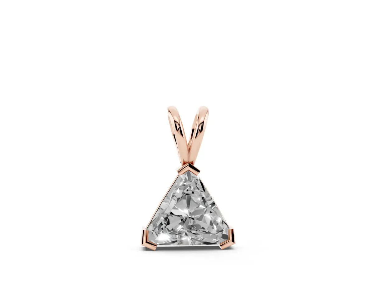 Bezel-Set trilliant Diamond Pendant Rose gold