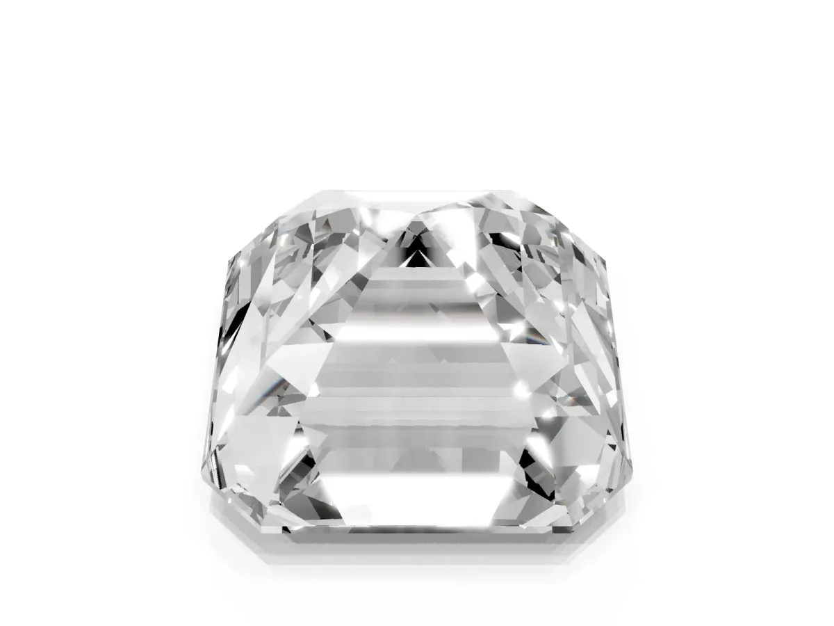 Asscher Cut Halo Diamond Ring with Milgrain Edge and Round Prong Setting Yellow gold