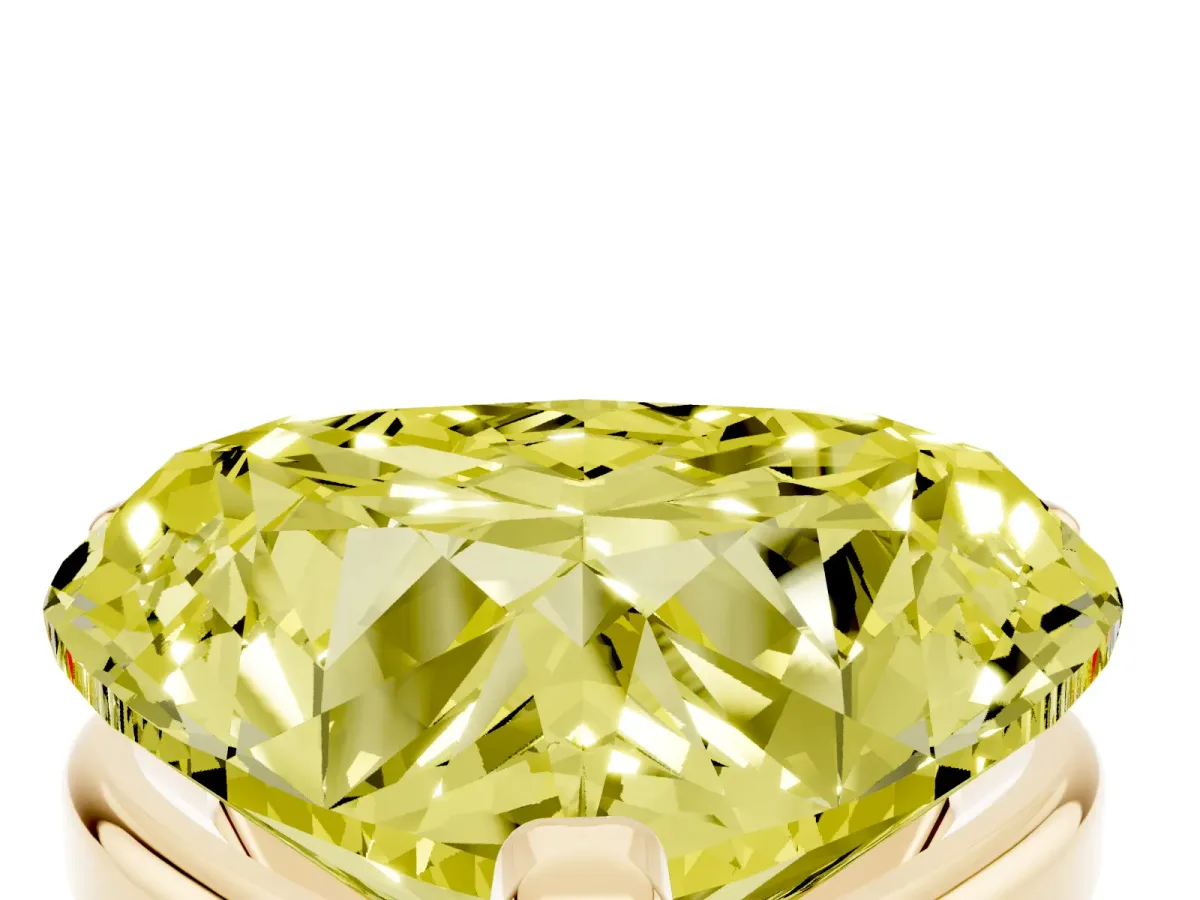 Fancy Yellow Heart Cut Diamond Solitaire Ring with Prong Setting and Classic Band Yellow gold