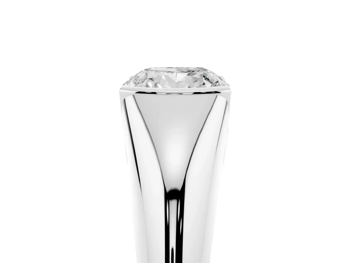 Cushion Cut Solitaire Tension Set Diamond Ring White gold