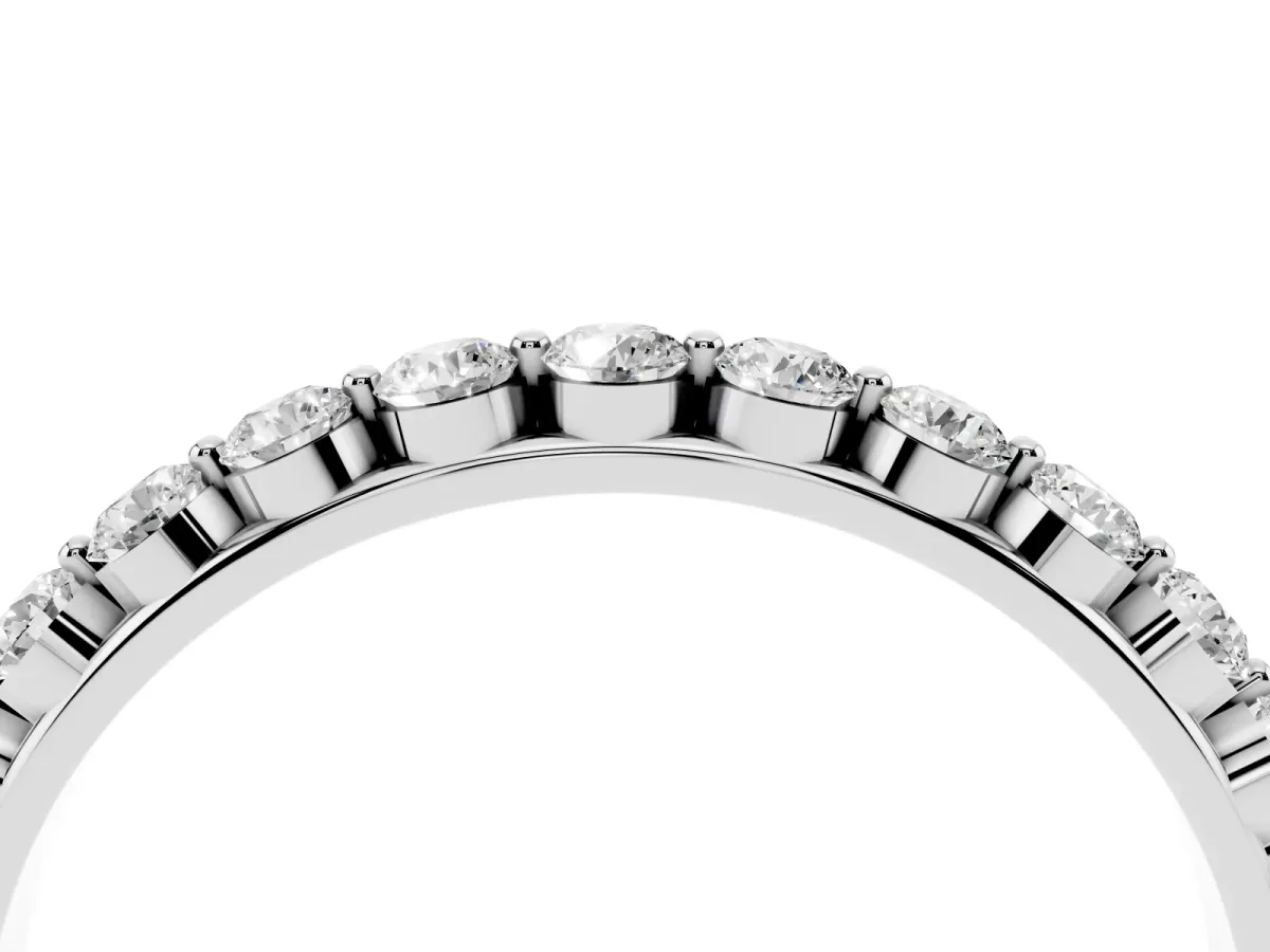 Round Diamond Channel Set Eternity Band White gold