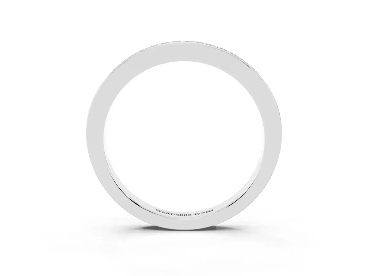 Round Diamond Half Eternity Pavé Band Platinum