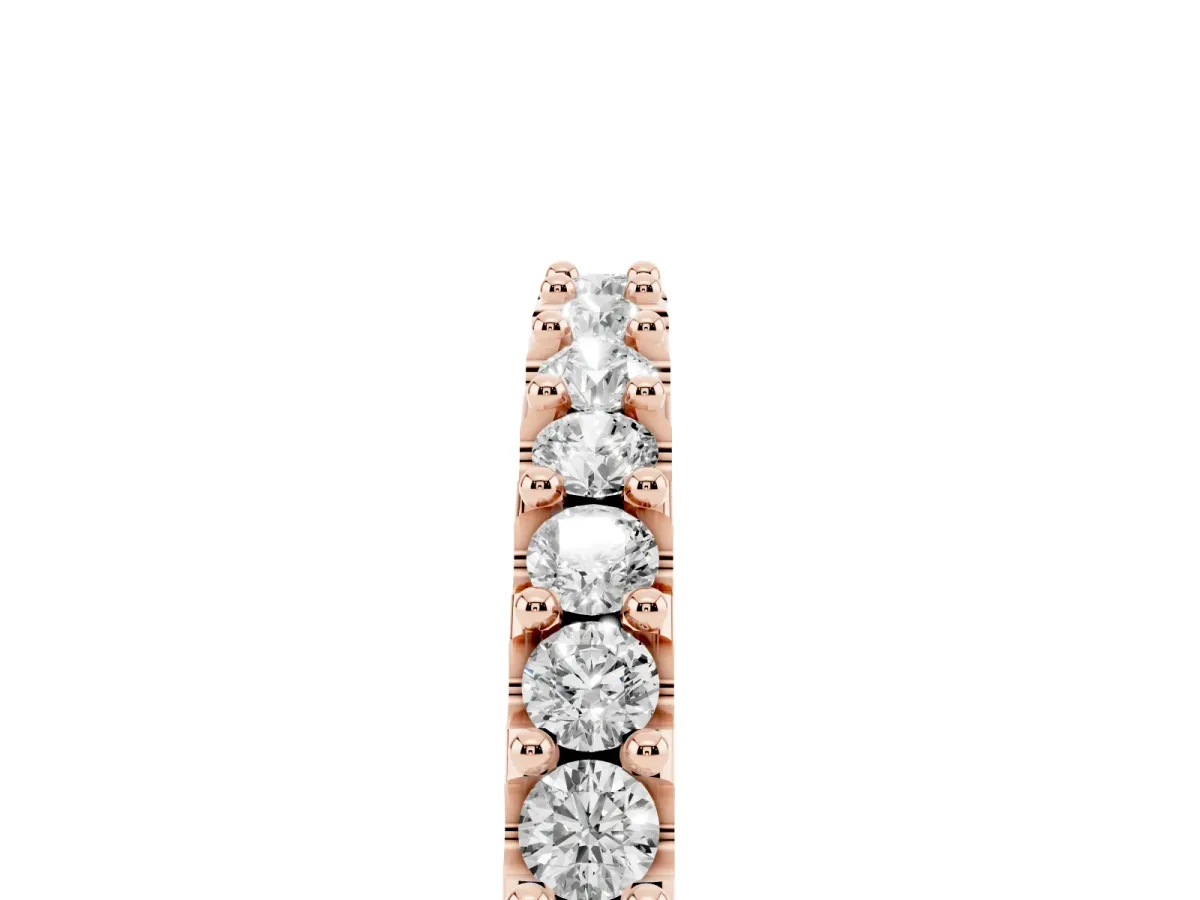 Round Diamond Pavé Set Half Eternity Band Rose gold