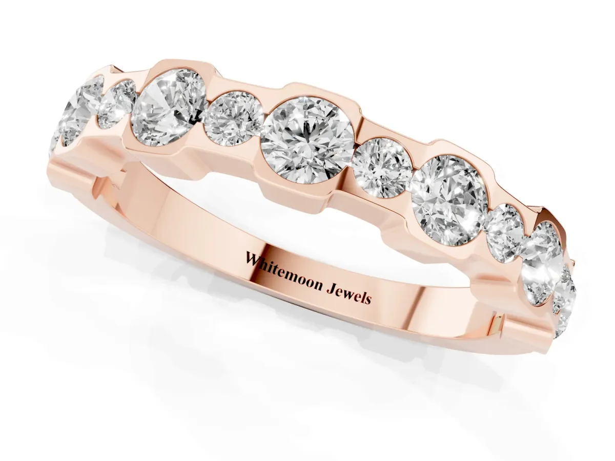 Round Diamond Promise Ring with Round Diamond Accents Rose gold