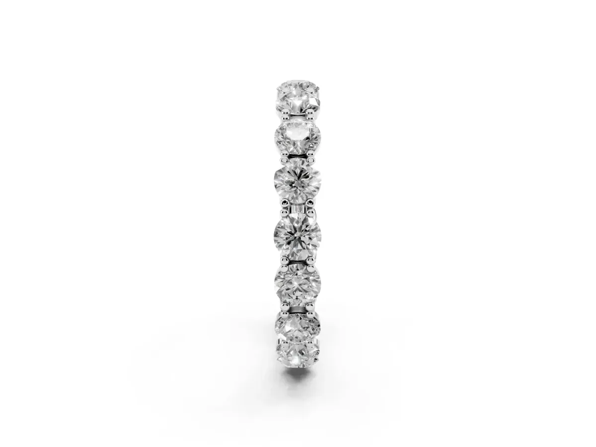 Round Diamond Woven Full Eternity Band Silver