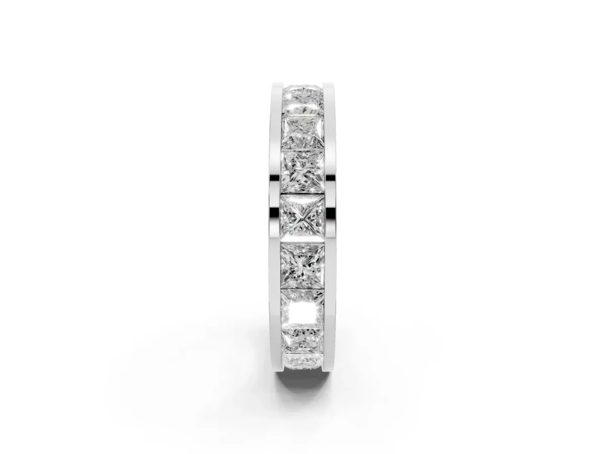Princess Cut Eternity Band with Channel Set Platinum
