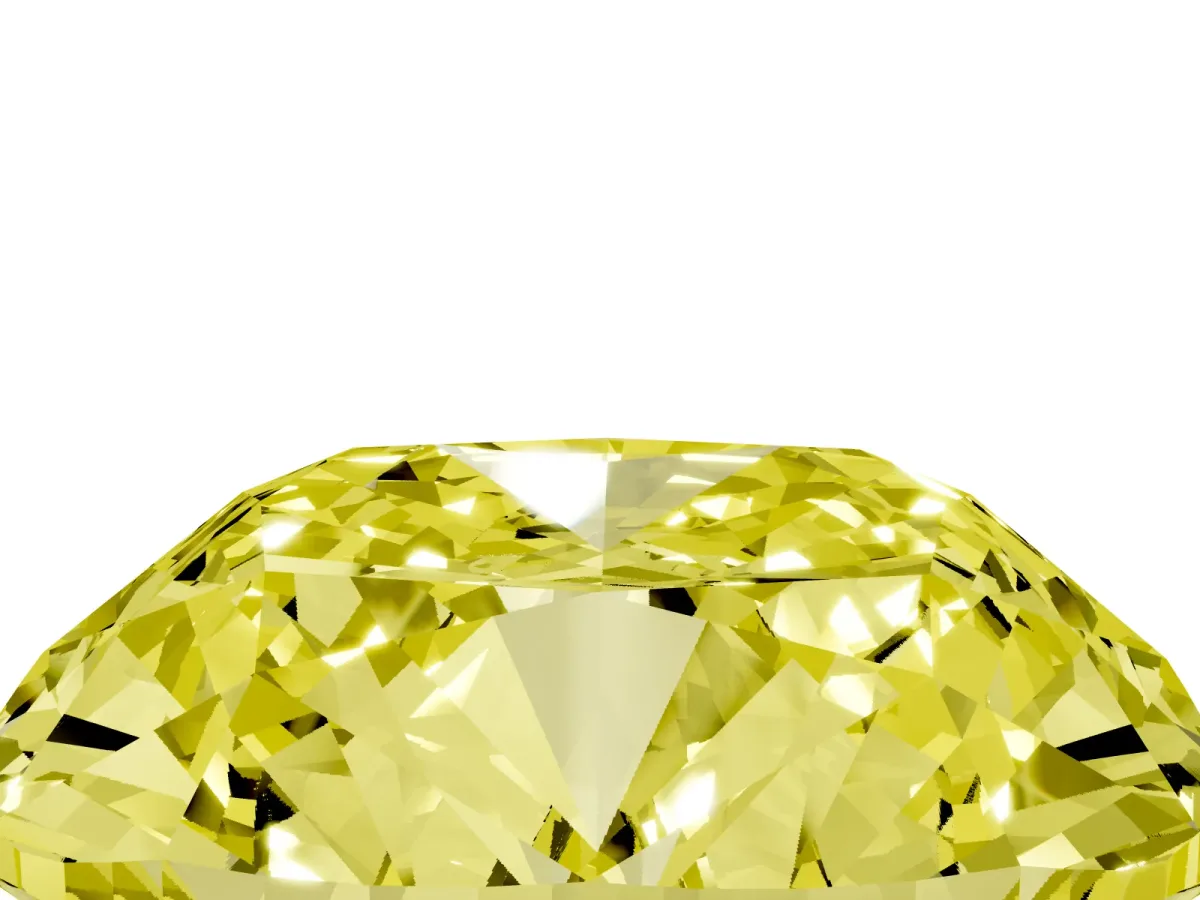 Fancy Yellow Cushion Cut Solitaire Engagement Ring with Cathedral Band and Four-Prong Setting Rose gold