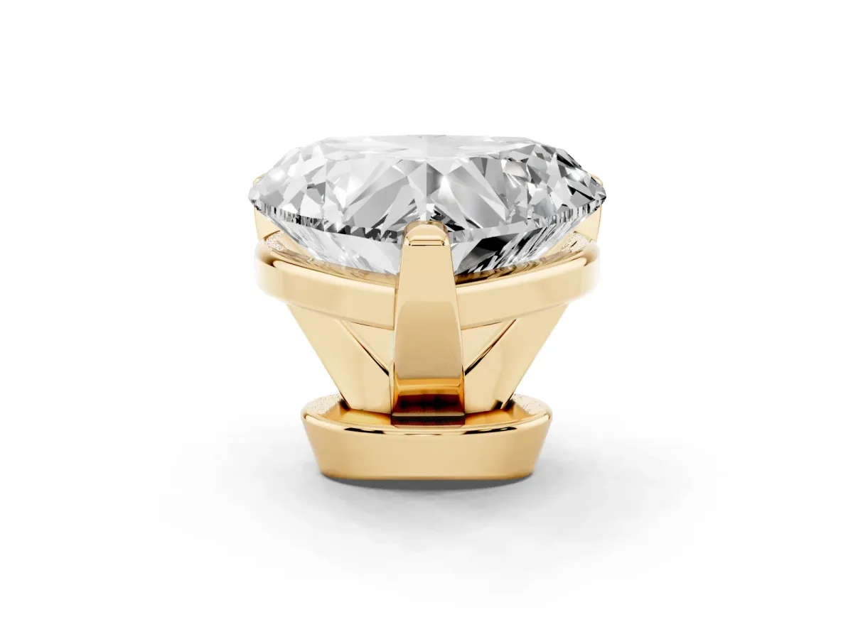 Heart Cut Diamond Solitaire Ring with Prong Setting and Classic Band Yellow gold