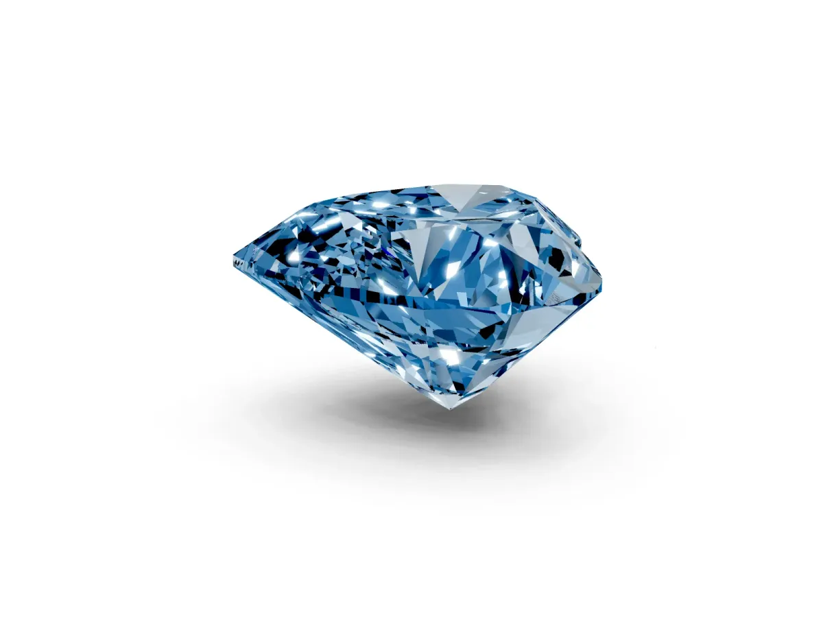 Fancy Blue Heart Cut Cut Double Halo Diamond Engagement Ring with Pave Band and Four-Prong Setting Rose gold