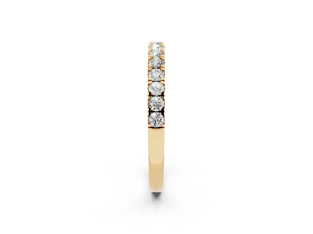 Round Diamond Eternity Band with Prong Setting Yellow gold