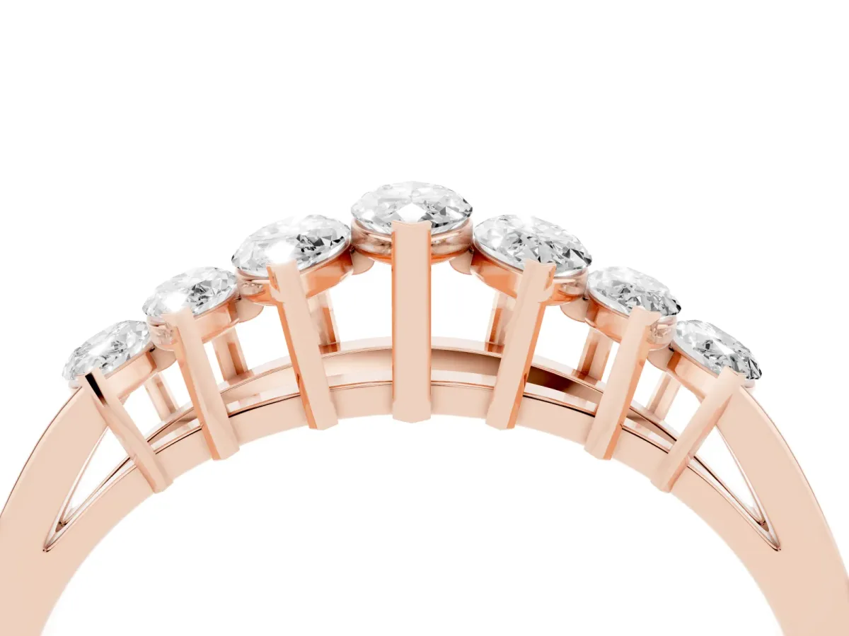 Marquise Diamond Prong-Set Half-Eternity Band Rose gold