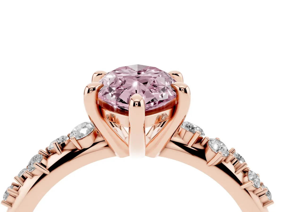 Fancy Pink Marquise Cut Cut Diamond Vine Band with Four-Prong Setting Rose gold