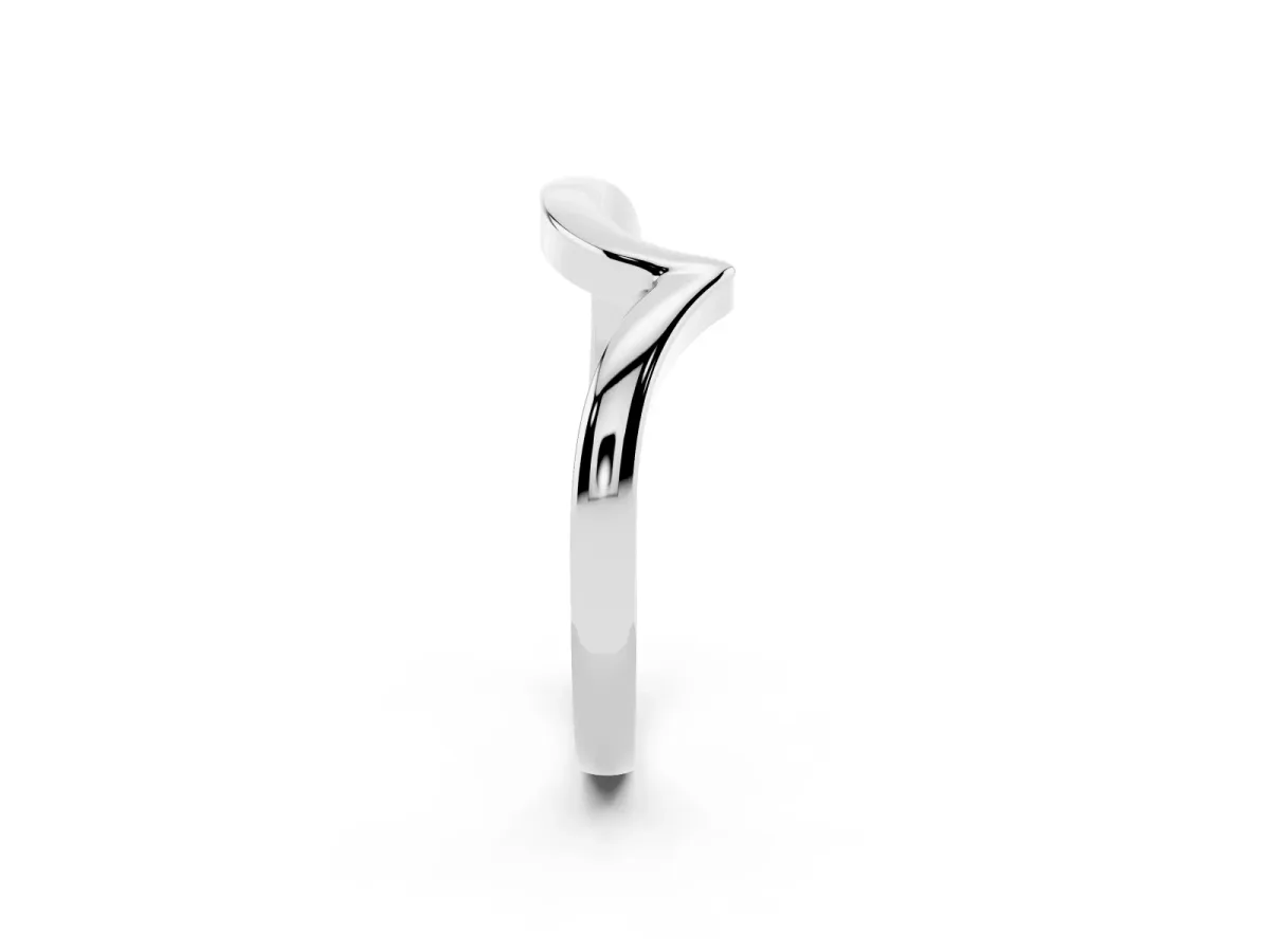 Chevron V-Shaped Contour Band Silver