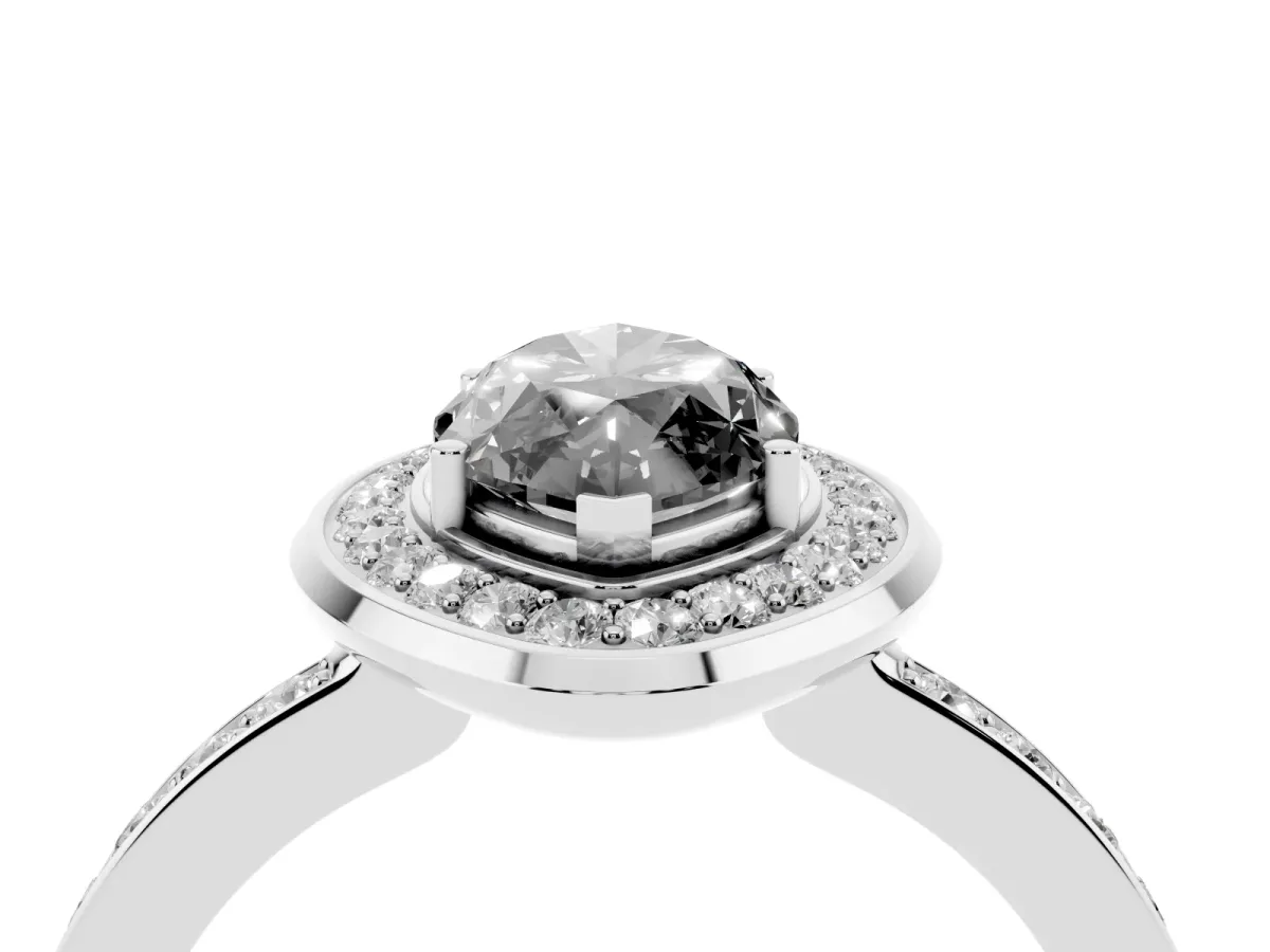Fancy Black Marquise Cut Diamond Halo Ring with Bezel Frame and Pavé Band Silver