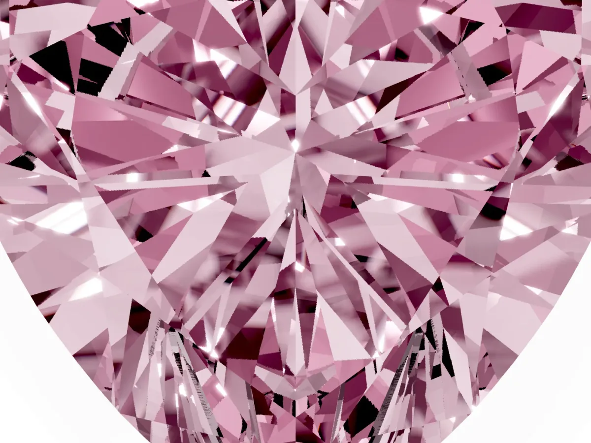 Fancy Pink Heart Cut Diamond Ring with Marquise Side Stones and Prong Setting Rose gold