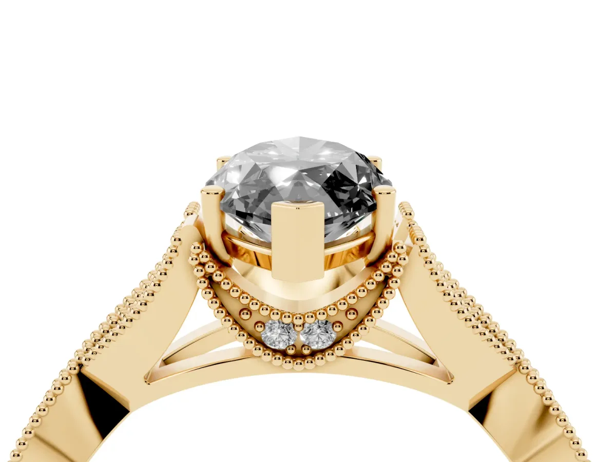 Fancy Black Marquise Cut Cut Diamond Twisted Band with Milgrain Pave Setting and Four-Prong Setting Yellow gold