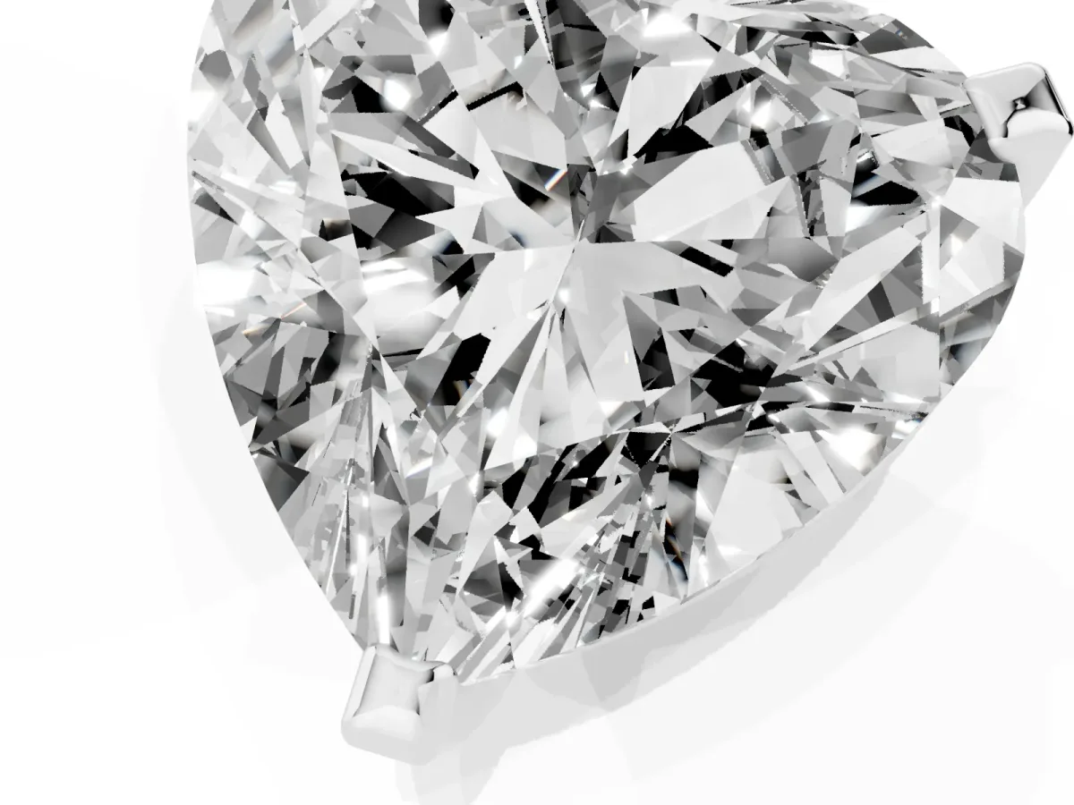 Heart Cut Diamond Solitaire Ring with Prong Setting and Classic Band Platinum