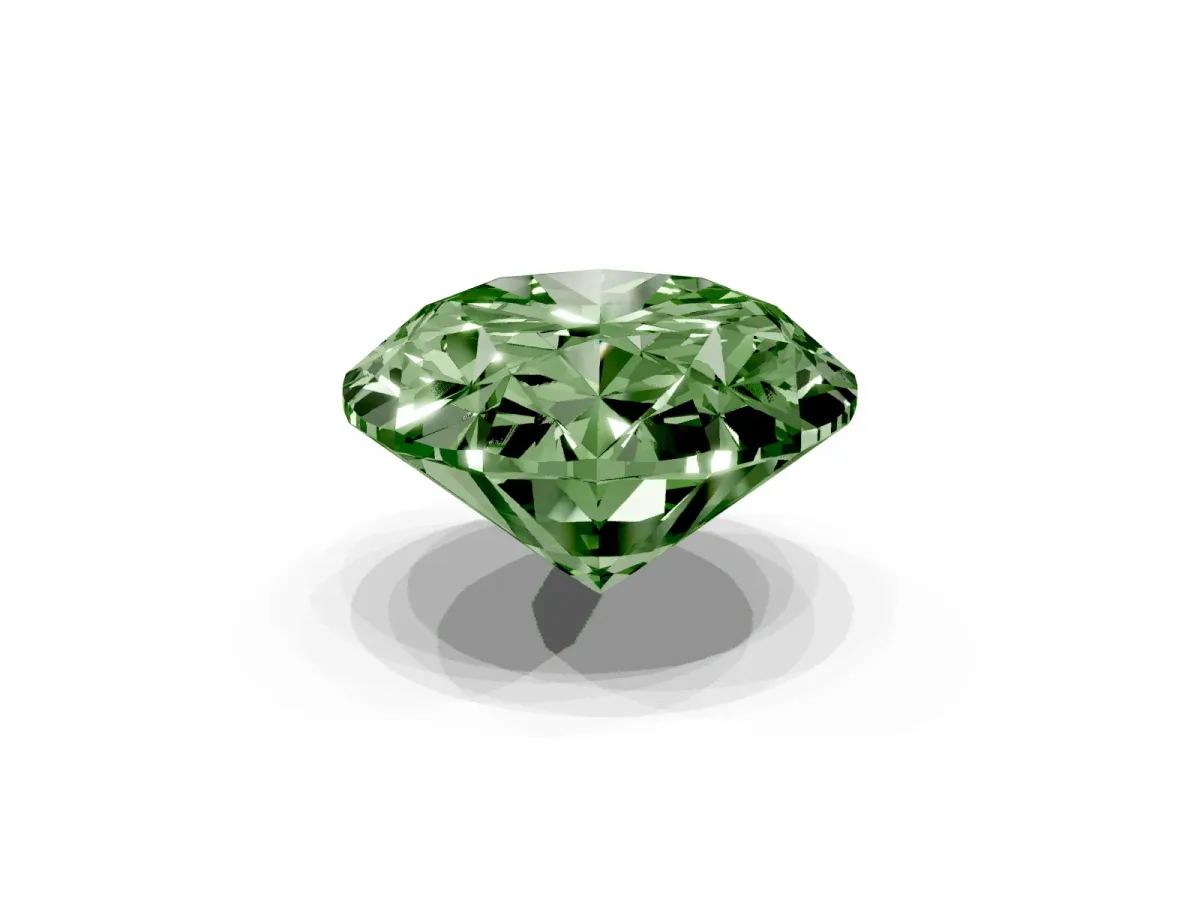 Fancy Green Oval Cut Diamond Solitaire Ring with Prong Setting and Pavé Band Rose gold