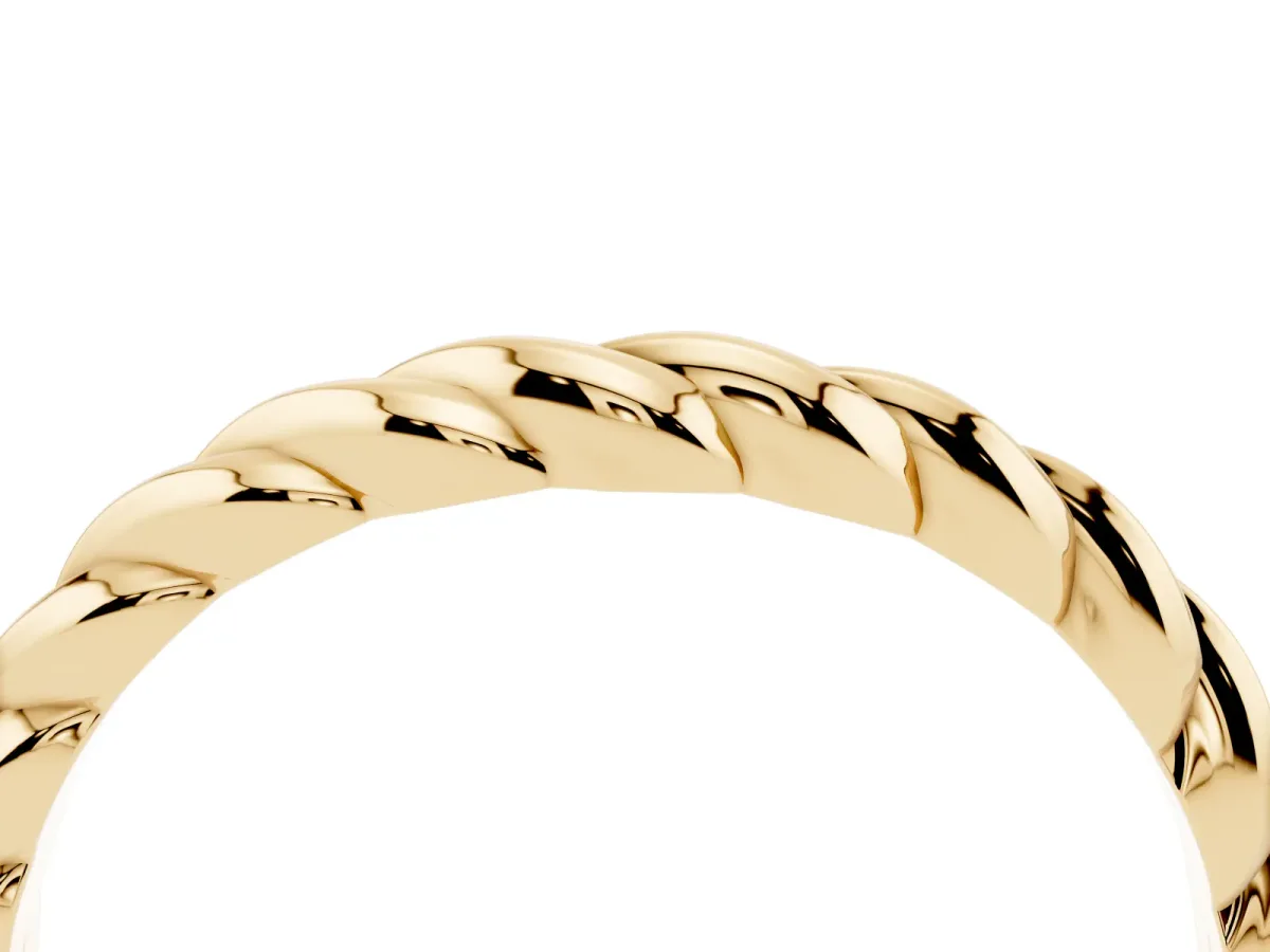 Marquise Diamond Twist Eternity Band with Bezel Setting Yellow gold