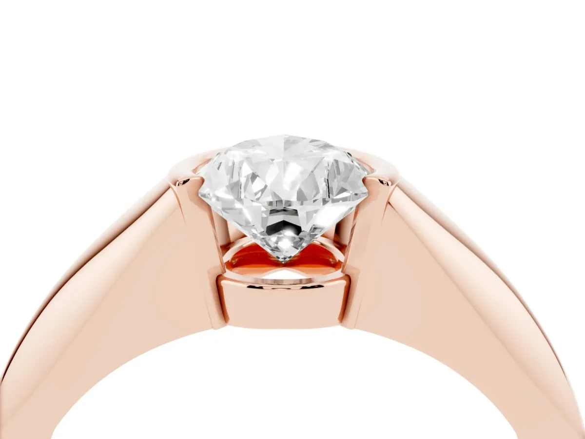Pear Cut Solitaire Tension Set Diamond Ring Rose gold