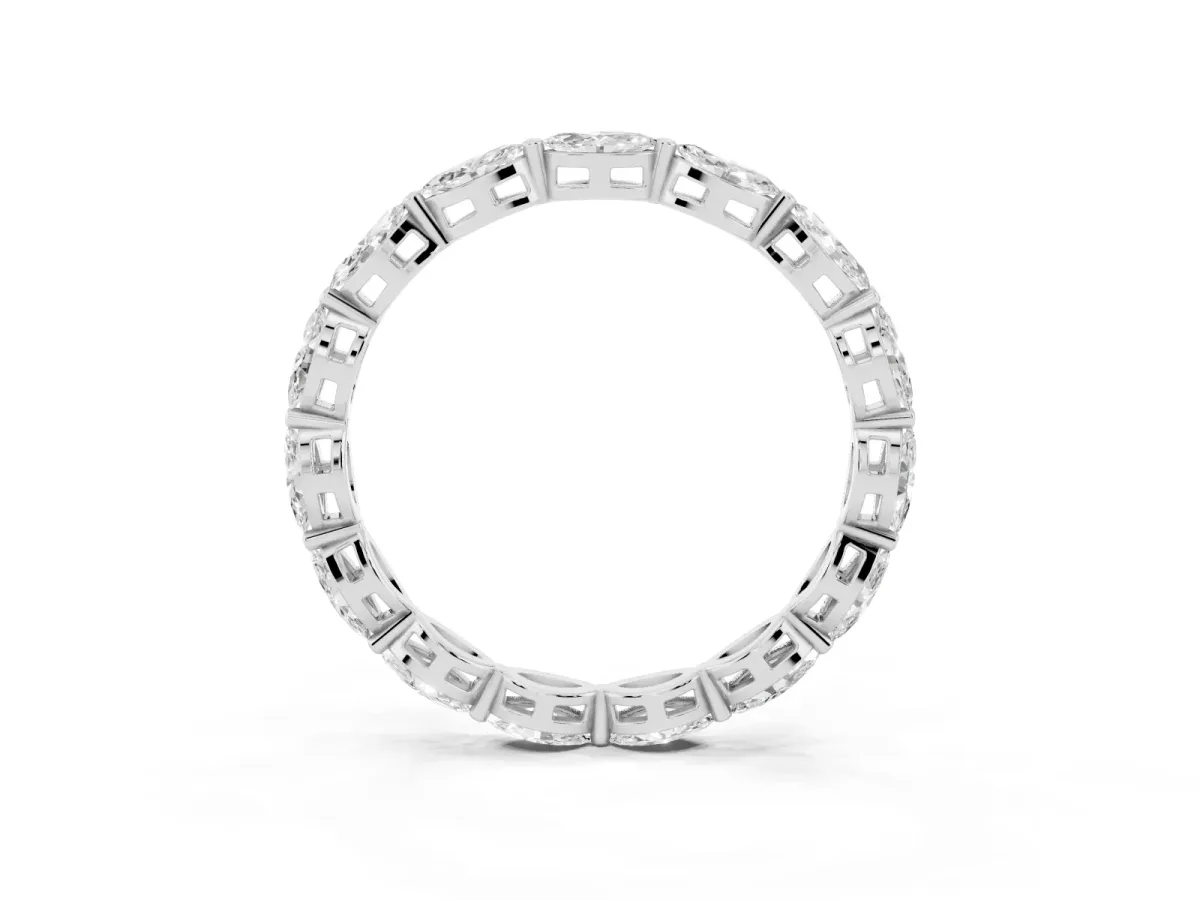 Marquise Diamond Eternity Band with U-Prong Setting Silver
