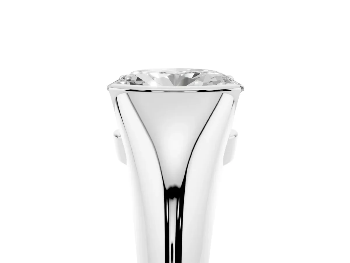 Oval Cut Solitaire Tension Set Diamond Ring White gold