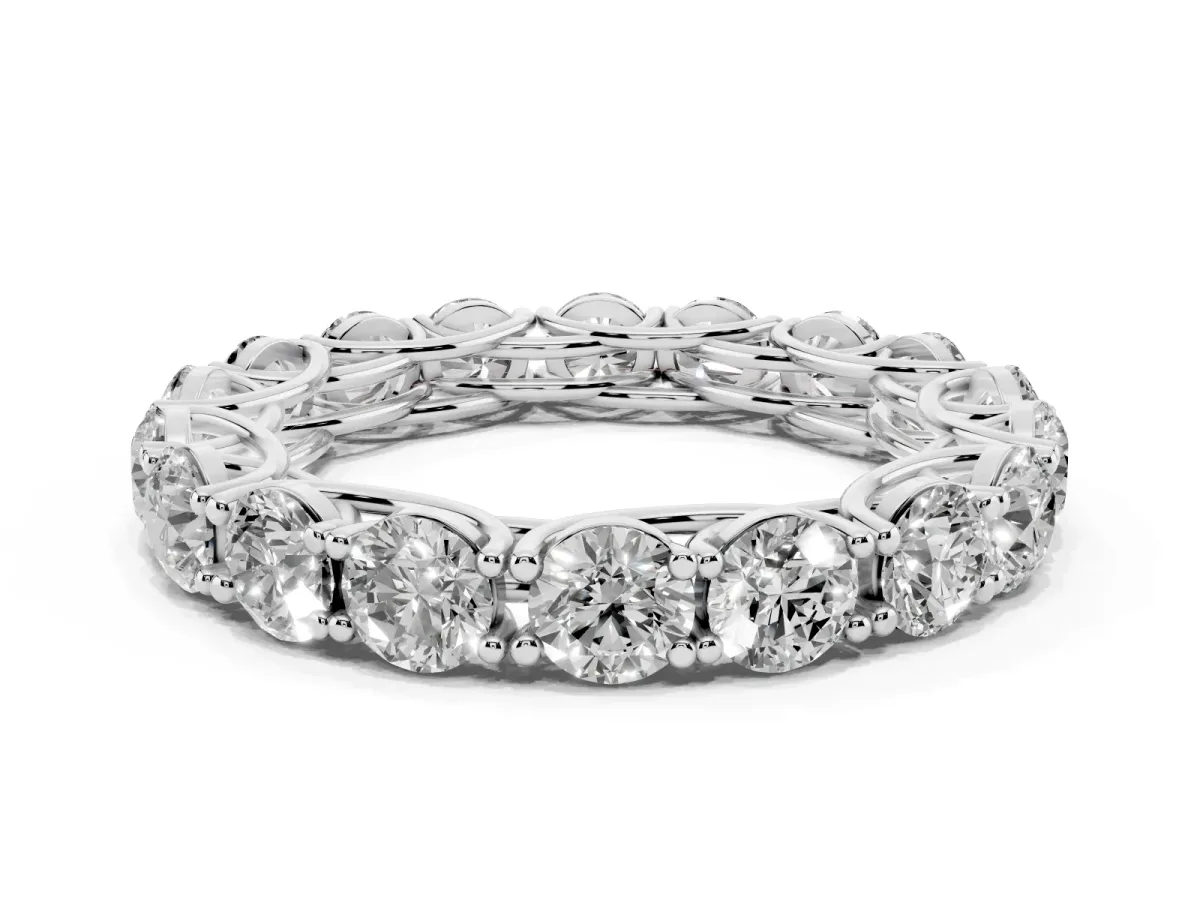 Round Diamond Woven Full Eternity Band Silver