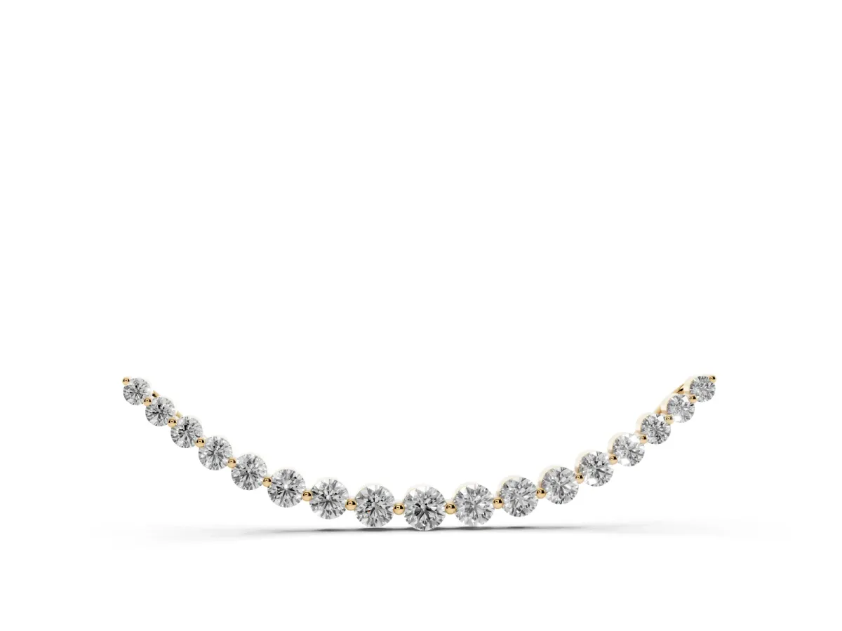 Round Diamond V-Prong Bar Pendant Yellow gold