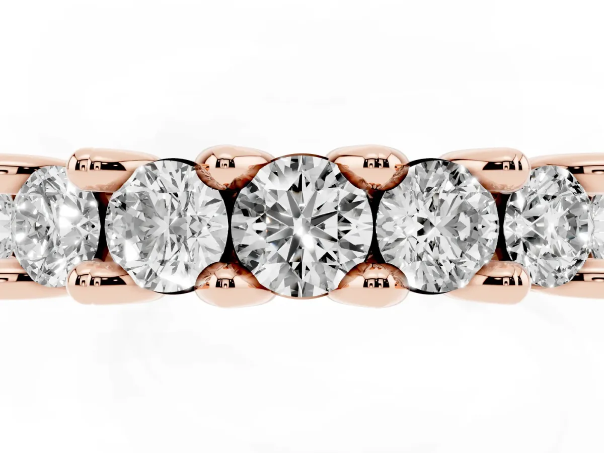 Round Diamond Prong-Set Half Eternity Band Rose gold