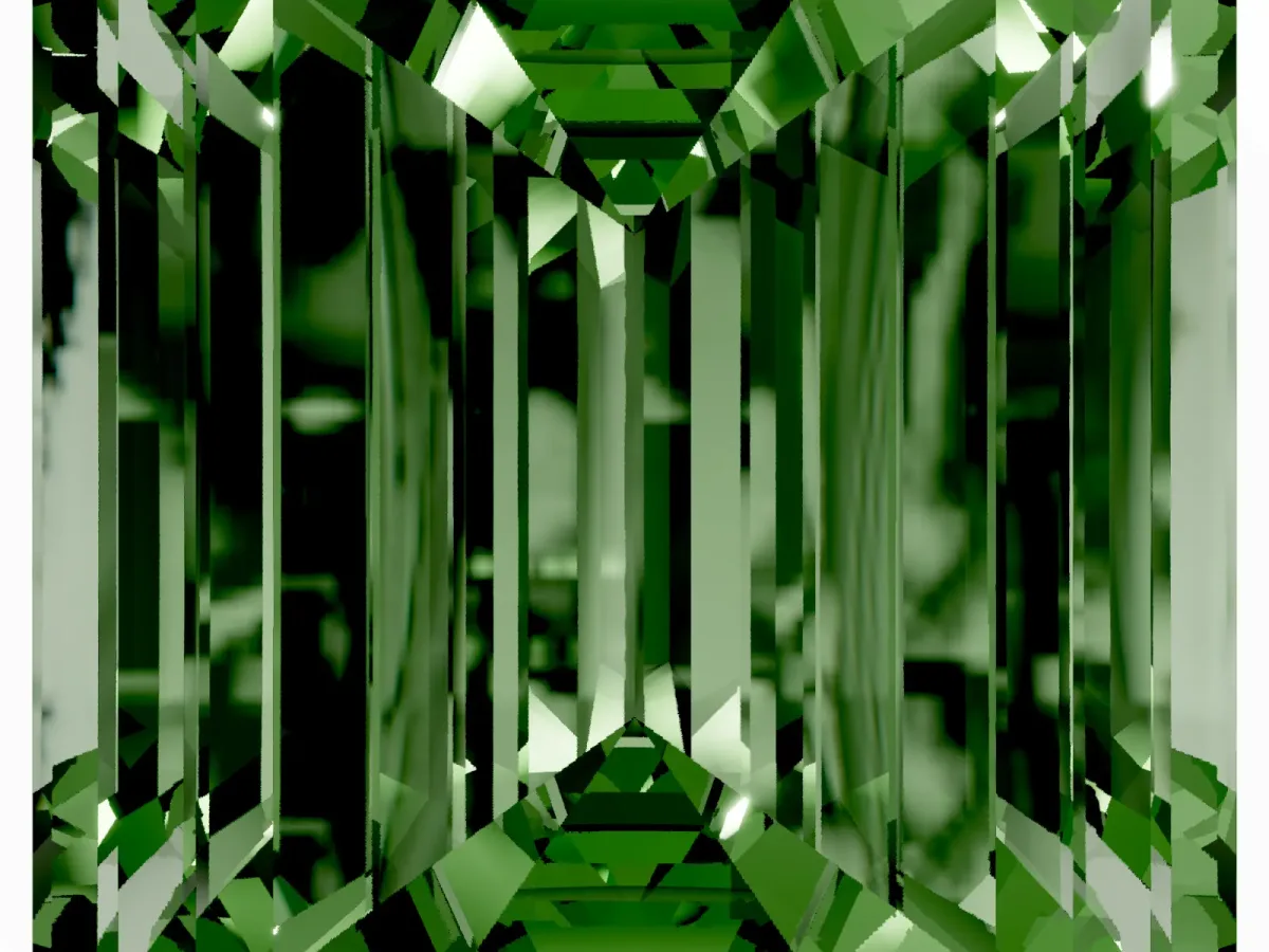Fancy Green Emerald Cut Cut Pave Band Milgrain Solitaire Ring Platinum