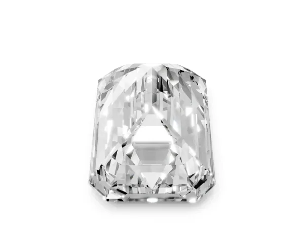 Emerald Cut Solitaire Twist Band Six-Prong Setting Yellow gold