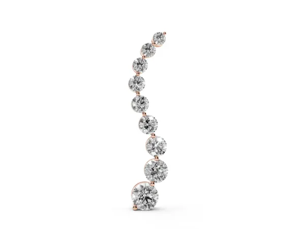 Round Diamond Graduated Prong Set Pendant Rose gold